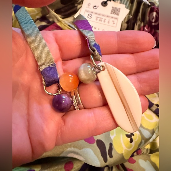 Zara NWT Flowy Green Floral Wide Leg Pants - Picture 5 of 7